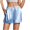thumbnail image 2 of Ichuanyi Women's Casual Summer Elastic Waist Shorts Solid Short Pants with Pockets, 2 of 5