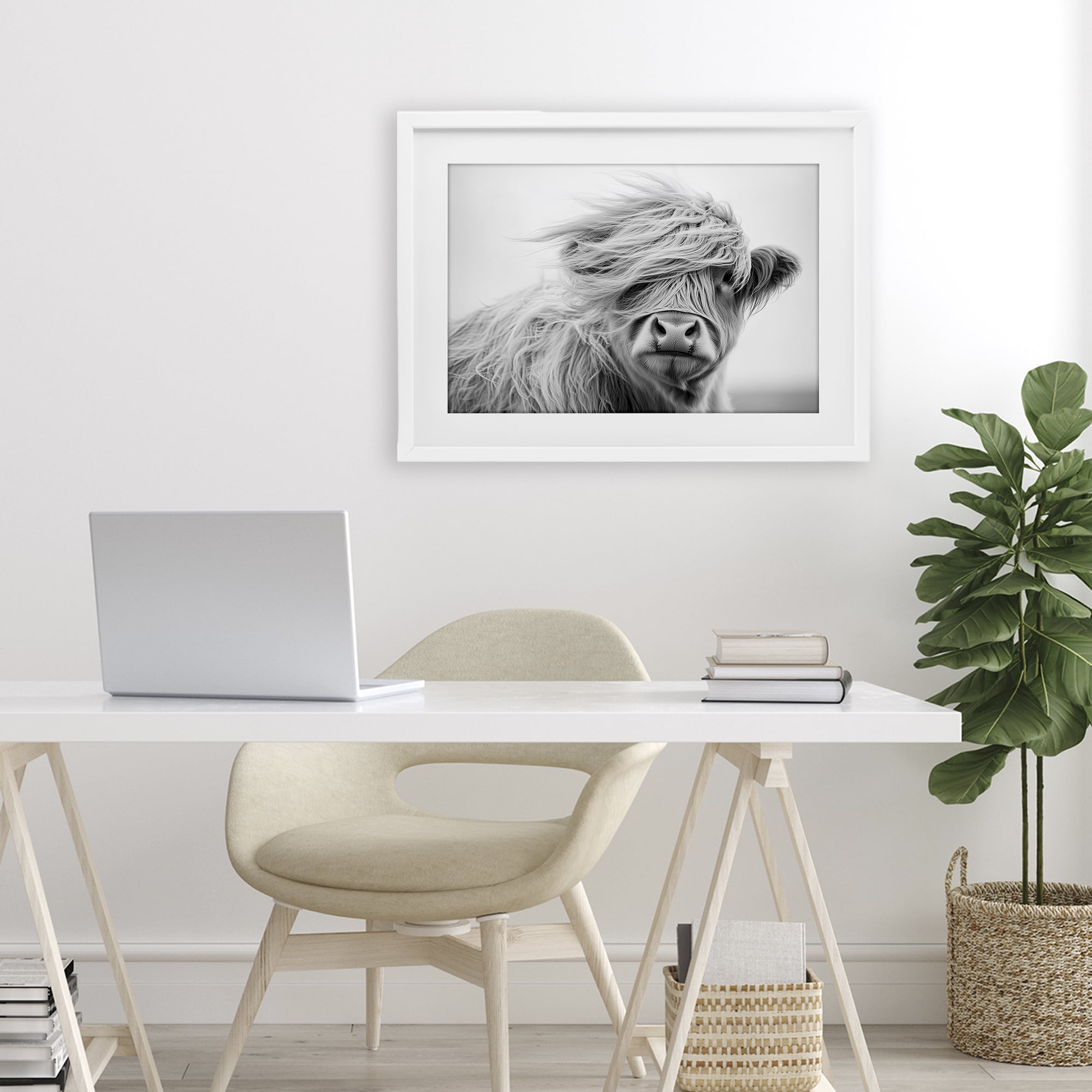 Stupell Industries Easy Breezy Highland White Framed Print Under Glass, design by Tina LeCour
