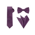 thumbnail image 1 of Conjunto de corbata de hombre de color sólido preatado y pañuelo de bolsillo INSPIRE CHIC para el Día del Padre, corbatas para bodas y negocios, color púrpura oscuro, talla única, 1 of 7