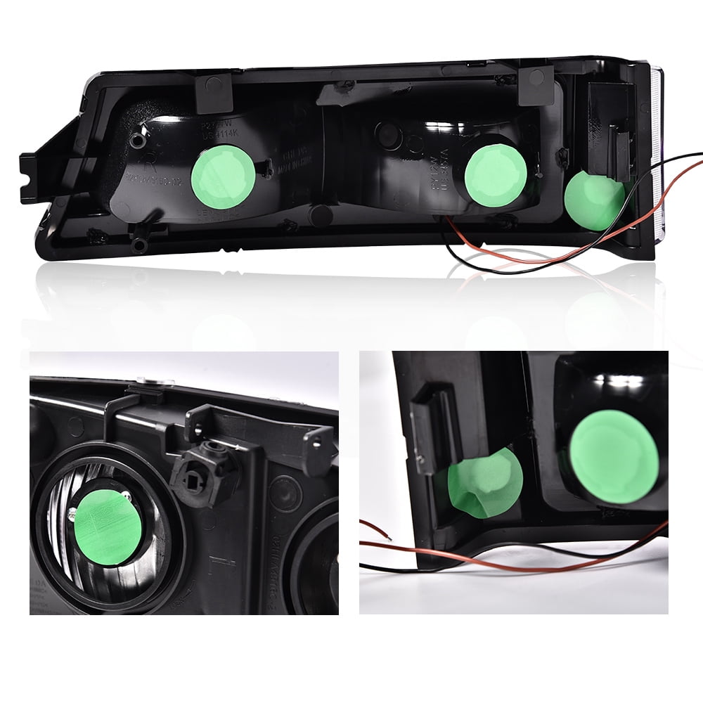 CROSSDESIGN LED DRL Headlights Projector Headlamps Fit for Chevy Silverado/Avalanche 2003-2006