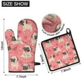 thumbnail image 6 of Pug and Love Heart Kitchen Oven Mitt and Pot Holder Sets 4 Pcs for Baking, Cooking and Grilling, Heat Resistant Up To 392 °F, 6 of 7
