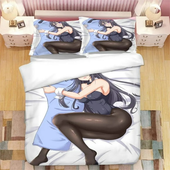Japanese Sakurajima Mai ed Bedding Set Duvet Covers Pillowcases Comforter Bedding Set Bedclothes Bed Linen Bed Sheets