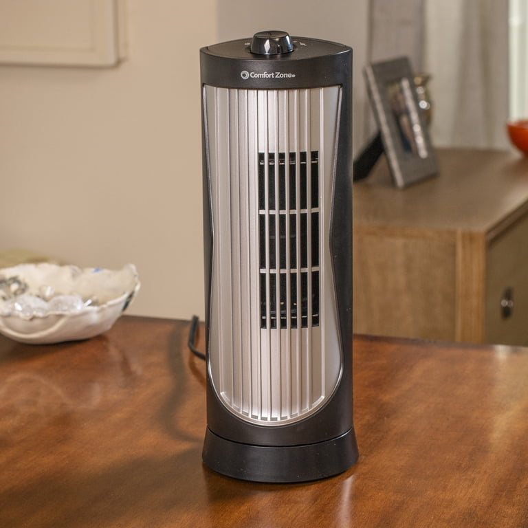 Comfort Zone 12” 2-Speed Oscillating Tower Fan with High Performance  Centrifugal Blades, Convenient Built-in Carry Handle, and Space Saving  Design, Black - Walmart.com