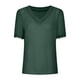 thumbnail image 5 of Puntoco 2024 tops de moda de verano para mujer moda mujer Casual sólido corto manga cuello en V encaje camiseta blusa tops, 5 of 9