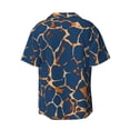 thumbnail image 6 of Lsque Giraffe Skin print Men's Cuban Collar Short Sleeve Shirt Summer Beachwear Casual Button Down Fashionable Vacation Leisure Shirt-Large, 6 of 7