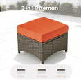thumbnail image 6 of Odelio 7-Piece Outdoor Patio Conversation Set with 54" Fire Pit Table High Back Wicker Rattan Furniture Patio Sectional Sofa with Swivel Chairs, Orange Red, 6 of 11