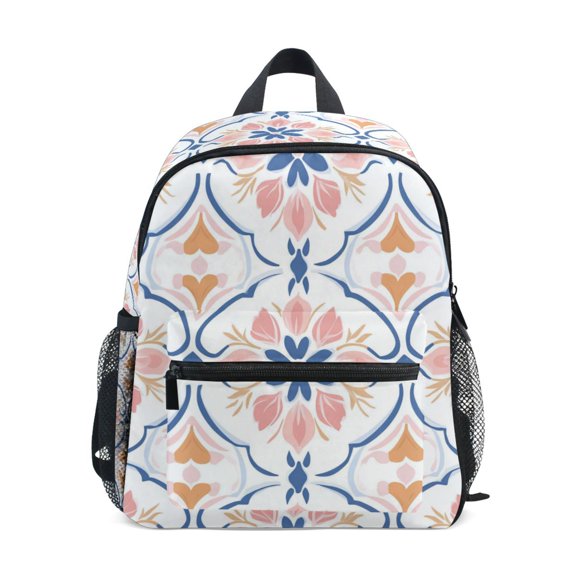 FORMRS School Backpack with Front Zippered Pocket 12" Student Travel Daypack, Pink Mosaic Pattern