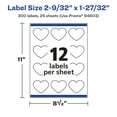 thumbnail image 6 of Avery Glossy White Heart Labels, 2-9/32" x 1-27/32", 300 Total, 6 of 9