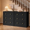 thumbnail image 7 of CozyHome Set of 2 Bedside Tables, Modern 3-Drawer Wooden Nightstands with Gold Knobs, Functional Accent Cabinets for Bedroom or Living Room, 7 of 7