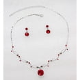 thumbnail image 2 of Faship Gorgeous Red Premium Rhinestone  Crystal Floral Necklace Earrings Set, 2 of 5