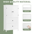 thumbnail image 5 of Gzxs Bathroom Cabinet, Storage Cabinet with 2 Drawers & 2 Doors & Adjustable Shelf, Kitchen Pantry Cupboard, for Living Room, Dining Room, Entryway, 23.6"L x 11.8"W x 43.3"H, White, 5 of 10