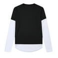 thumbnail image 4 of Fauean Tshirts Shirts for Men Crew Neck Casual Lightweight Long Sleeves Color Block Tops Black Size M, 4 of 4