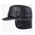 thumbnail image 6 of Men's Hat Thicken Real Leather Fur Baseball Caps With Ears Warm Dad's Hats Bomber ,Durable Quality, 6 of 7