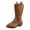 Brown, variant on Rokment Womens Wide Calf Cowboy Boots Fashion Embroidered Leather Pointed Toe Chunky Block Heels Western Mid Calf Cowgirl Riding Boots Black Size 6