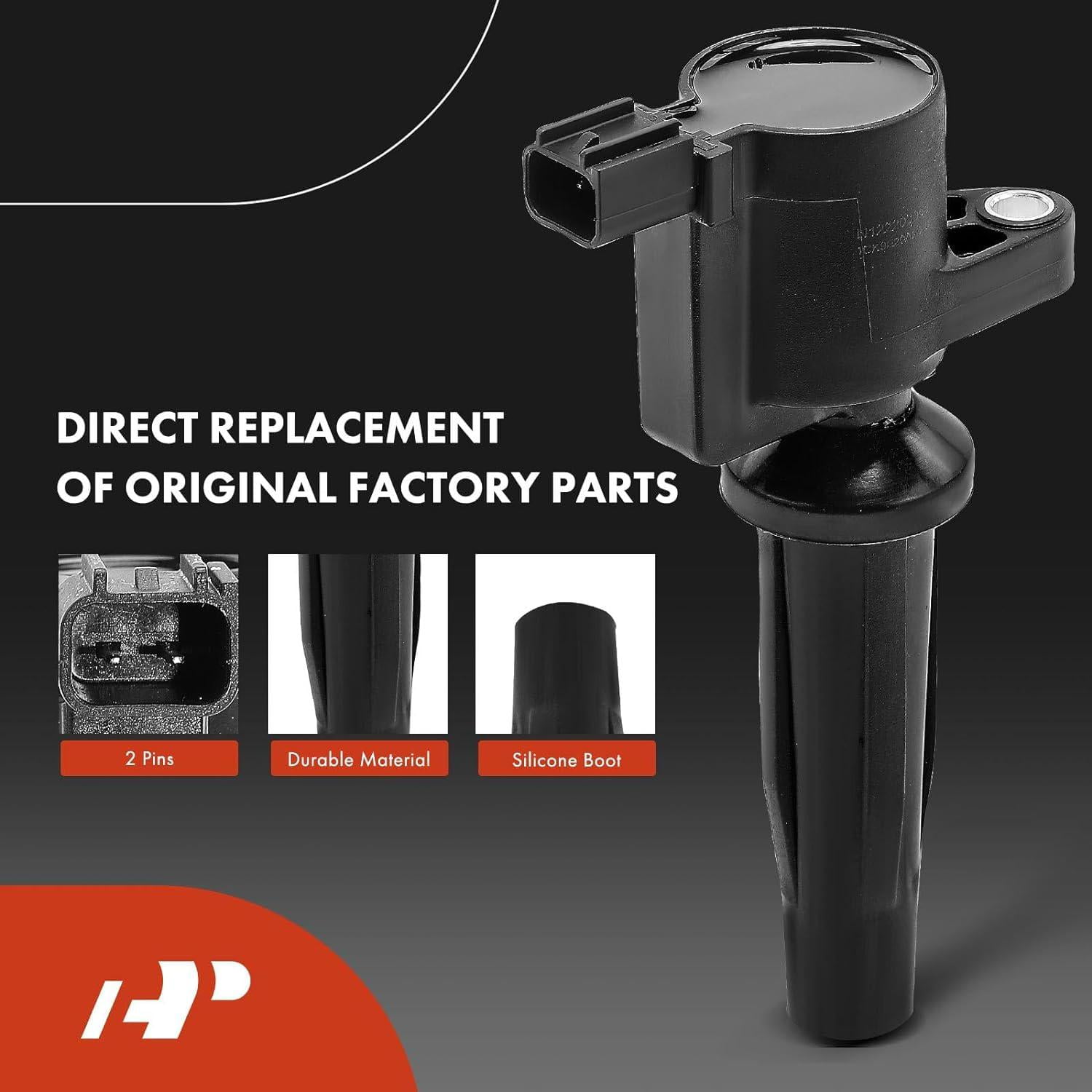 A-Premium Set of 4 Ignition Coil Pack and Iridium Spark Plugs Compatible with Ford Escape, Fusion, C-Max, Police Responder Hybrid, Lincoln MKZ