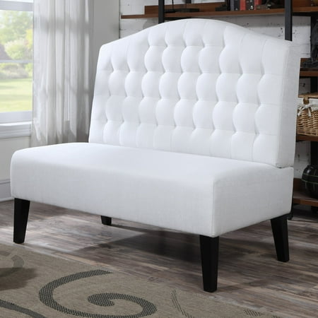 Home Meridian Banquette Settee- Tuxedo Ivory
