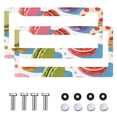 thumbnail image 2 of 2Packs License Plate Frames with Colorful Macarons Pattern Includes Screws & Caps Full Accessories Included Size 6.3x12.2inch(16x31cm), 2 of 8