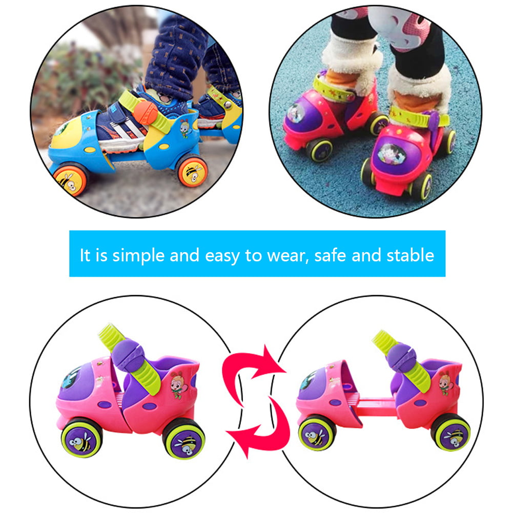 Mpoutik Kid's Children's Adjustable Speed Quad Roller Skates Shoes with Safe ... 