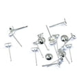 thumbnail image 1 of 20 piezas de pendientes de almohadilla plana de plata para bricolaje perfecl, 1 of 3