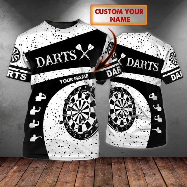PLstar Cosmos-Camiseta de dardos con nombre personalizado para hombre, camisa con estampado 3D, de manga corta, informal, Unisex, DW83Adult size 5XL Gao Jinjia LED