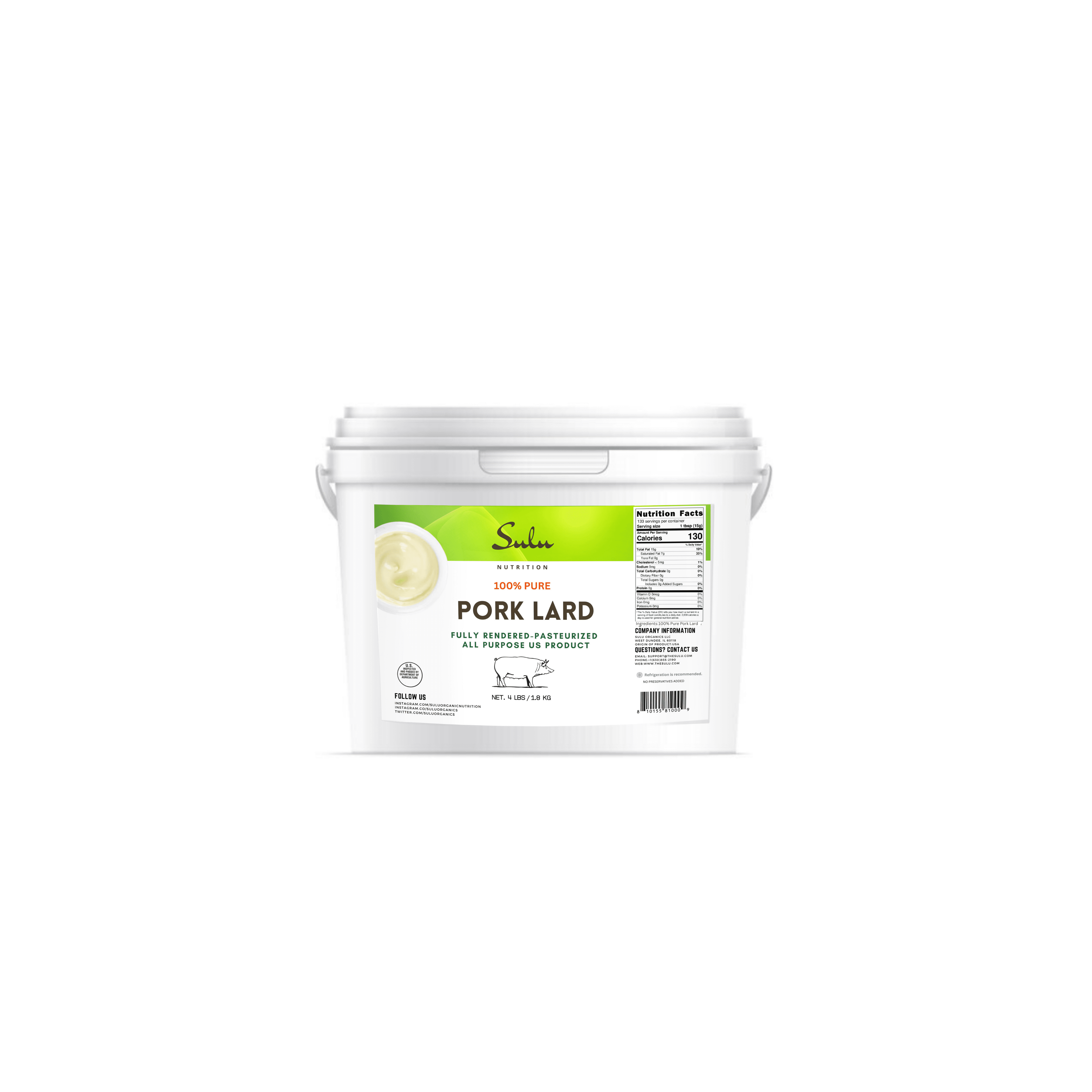 100% Pure Rendered Pig Lard 2 lbs - Walmart.com