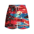 thumbnail image 3 of guisaled Swim Suits For Men Big and Tall Swim Trunks for Men Fashion Printed Hawaiian Swim Shorts Drawstring Elastic Waisted Quick Dry 5 Inch Board Shorts, 3 of 6