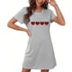 thumbnail image 4 of Camisón corto de talla grande para mujer, camisón de manga corta con estampado de pecho a la moda, camisón para mujer, 4 of 5