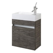 Cutler Kitchen and Bath Piccolo 18" Space Saver Wood Bathroom Vanity in Ash