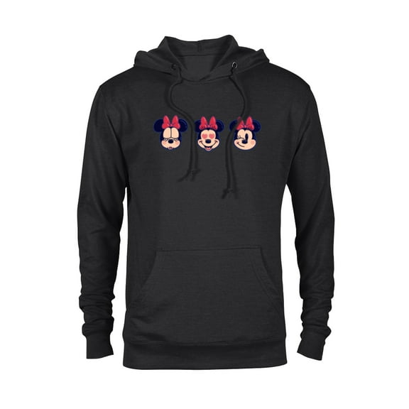 Disney Minnie Mouse Emoticon Expressions - Pullover Hoodie for Adults - Customized-Black