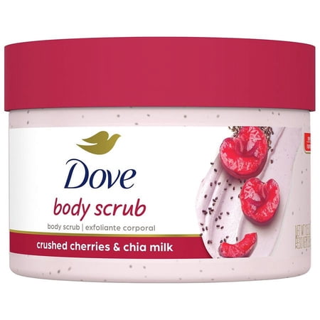 Dove Exfoliating Body Polish, Crushed Cherries & Chia Milk 10.5 oz Pack of 2