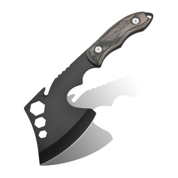 Buckshot Knives Camping Axe Hatchet - Black Steel With Cord Cutter