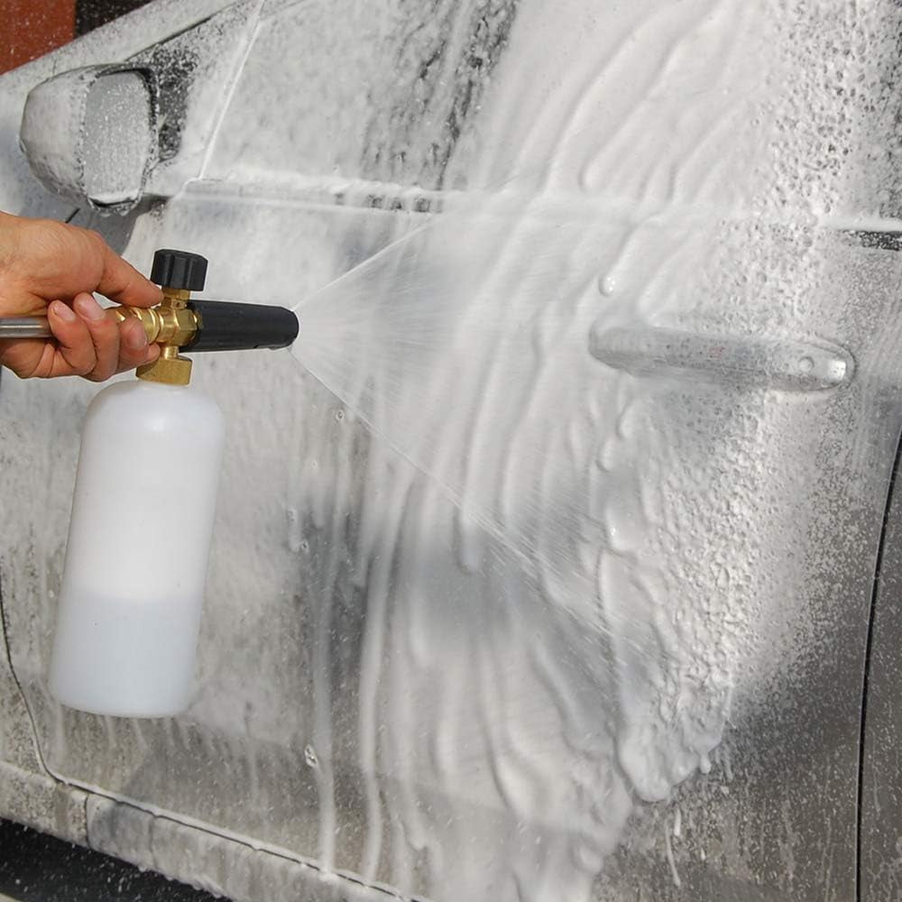 Heavy Duty Construction Foam Cannon, Environmentally Friendly Compact Size Multiple Use Cleaning Tool, Adjustable Spray Nozzle For Dense Foam Generation, Pressure Washer