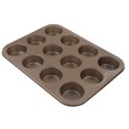 thumbnail image 1 of Non-Stick Muffin Pan Cupcake Cookie Molds Bakeware Cupcake Baking 12 Holes Large Gold, 1 of 8