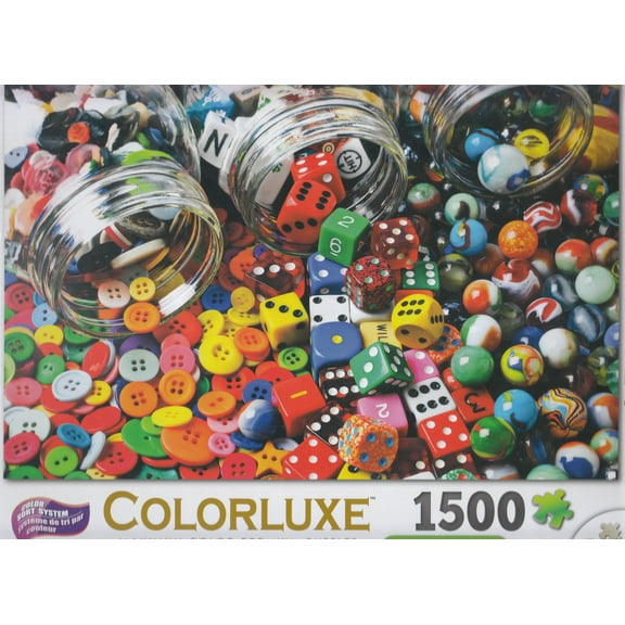 Colorluxe 1500 Piece Puzzle - Buttons, Dice and Marbles