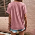 thumbnail image 3 of Askfv Women's Summer Tops Henley V-Neck T-Shirt Short Sleeve T Shirts Button Up Blouse, 3 of 4