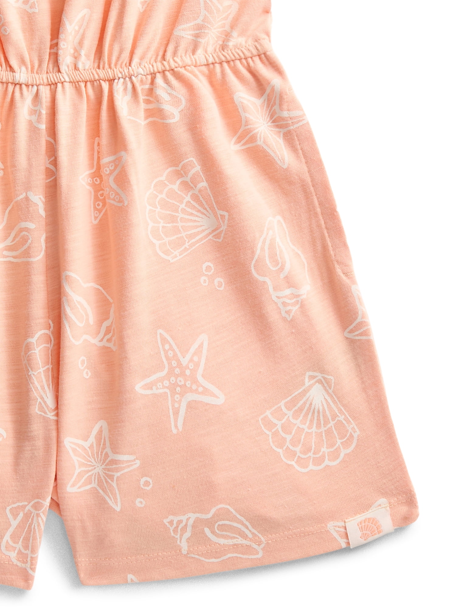 Wonder Nation Little Girls' Sleeveless Print Romper, Sizes 4-10