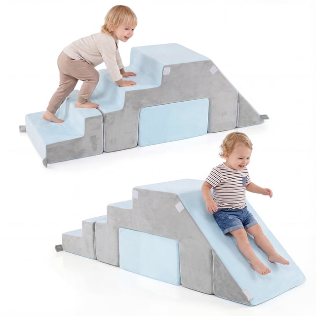 Gymax 6-in-1 Toddler Climbing Toy 4 Pieces Soft Foam Activity Play Set for Development