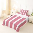 thumbnail image 3 of Castle Fairy Abstract Thin Vertical Stripe Twin Sheets 3pcs,Mid Century Wide Band Bedding,Red White,1 Flat Sheet, 1 Fitted Sheet and 1 Pillowcase, 3 of 7