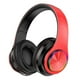 thumbnail image 1 of Auriculares inalámbricos recargables 7 Auriculares sobre oreja Auriculares plegables con micrófono Soporte de cancelación Rojo + negro, 1 of 8