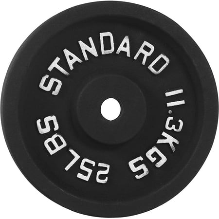 BalanceFrom Classic Cast Iron Weight Plates for Strength Training  1-Inch  25-Pound  Single