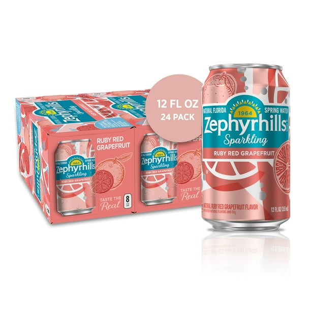 Zephyrhills Sparkling Water, Ruby Red Grapefruit, 12 oz. Can (24 Count