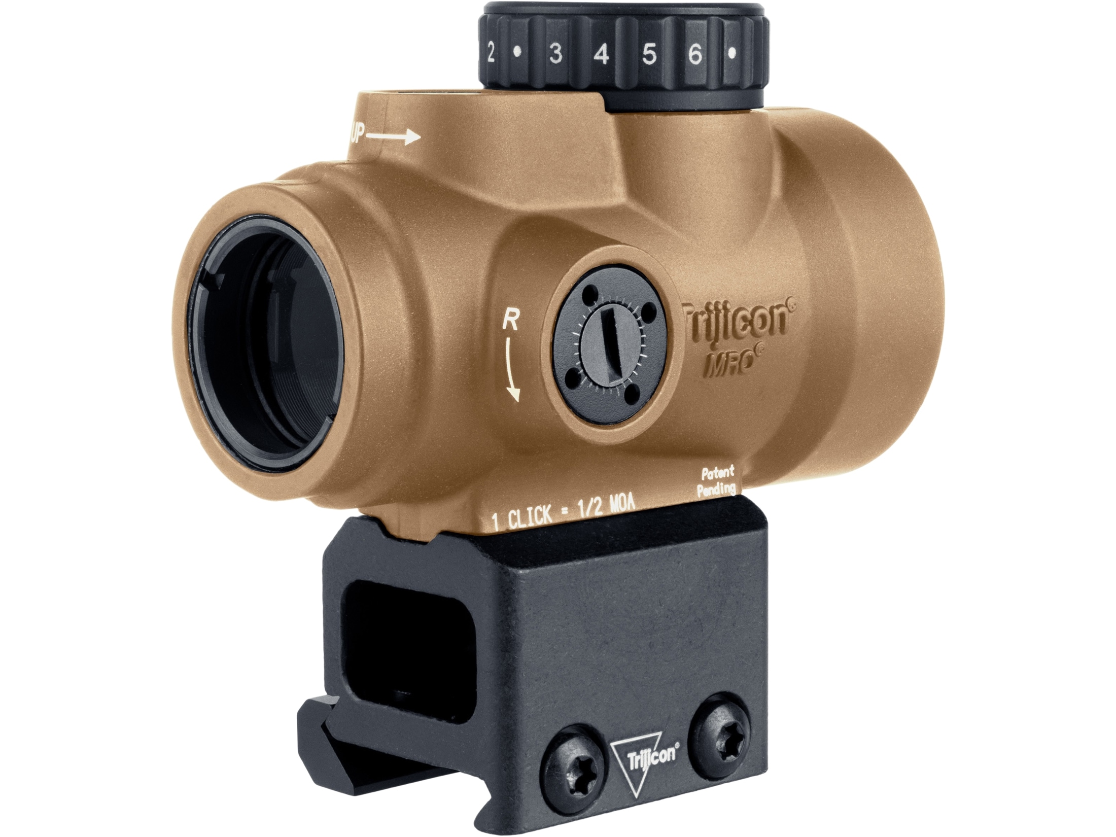 Trijicon MRO SD Red Dot Sight Red 2 MOA Reticle Coyote Brown Anodized 1/3 Co-Witness Mount
