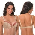 thumbnail image 4 of Curve Muse Womens Plus Size Lightly Padded Balconette Lace Underwire Bra-2Pack-NUDE,RED-38C, 4 of 7
