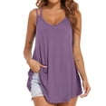 thumbnail image 2 of Double Strap Camisole Sleeveless Flowy V Neckline Double Strap Tank for Summer Lady Girl, 2 of 6