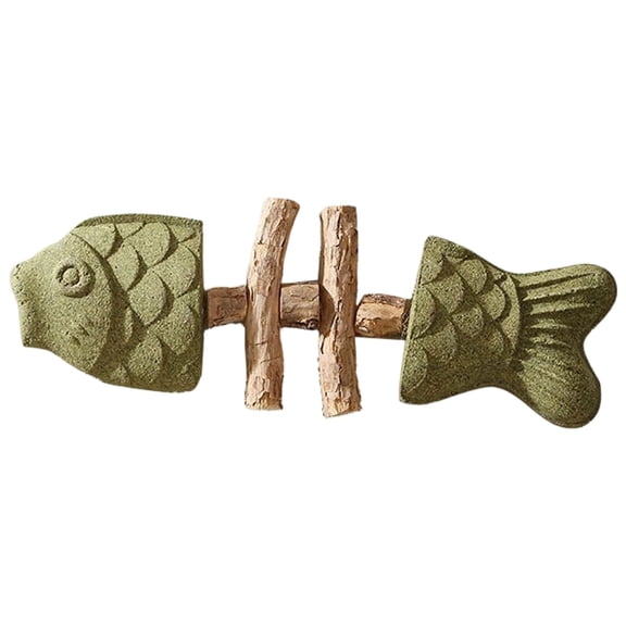 Barhoo Catnip Toys Cat Nip for Cats Creative Fish Bone Cat Toy Wooden Teeth Cleaning Stick Natural Fishbone Dental Care Tool Feline Tooth Cleaning Toy Durable Chew Toy for Cats Oral Health