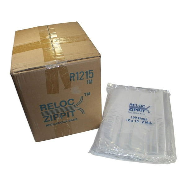 Zippit Heavy Duty Bags, Reclosable with Dispenser Pack 15x12 Inches, 1000 Pieces, Clear