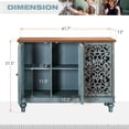 thumbnail image 4 of Sophia & William 3-Door Hollow-Carved Sideboard Accent Cabinet for Kitchen, Dining Room, Living Room, Entryway-Blue, 4 of 6