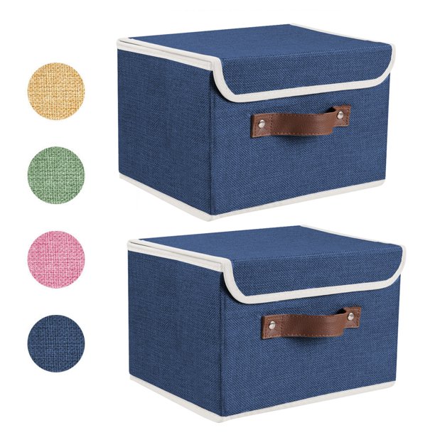 Foldable Fabric Storage Bin With Handle Lid Large Collapsible Box