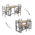 thumbnail image 4 of Segmart 5 Piece, Modern Particleboard and Iron, Space Saving, Dining Table with Chair Beige/Black, 4 of 8