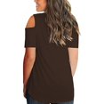 thumbnail image 2 of T-Shirt en Vrac à Manches Courtes à Col en V pour Femme d'Été, 2 of 5